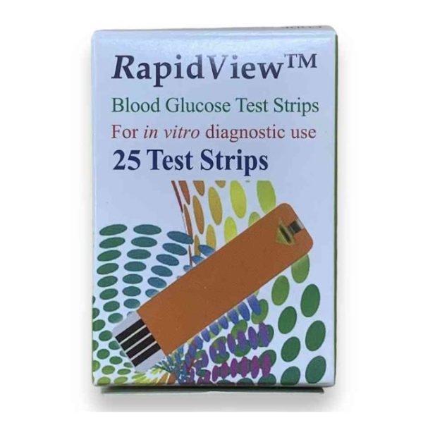 Rapid View Blood Glucose Test Strip – 25 Pcs